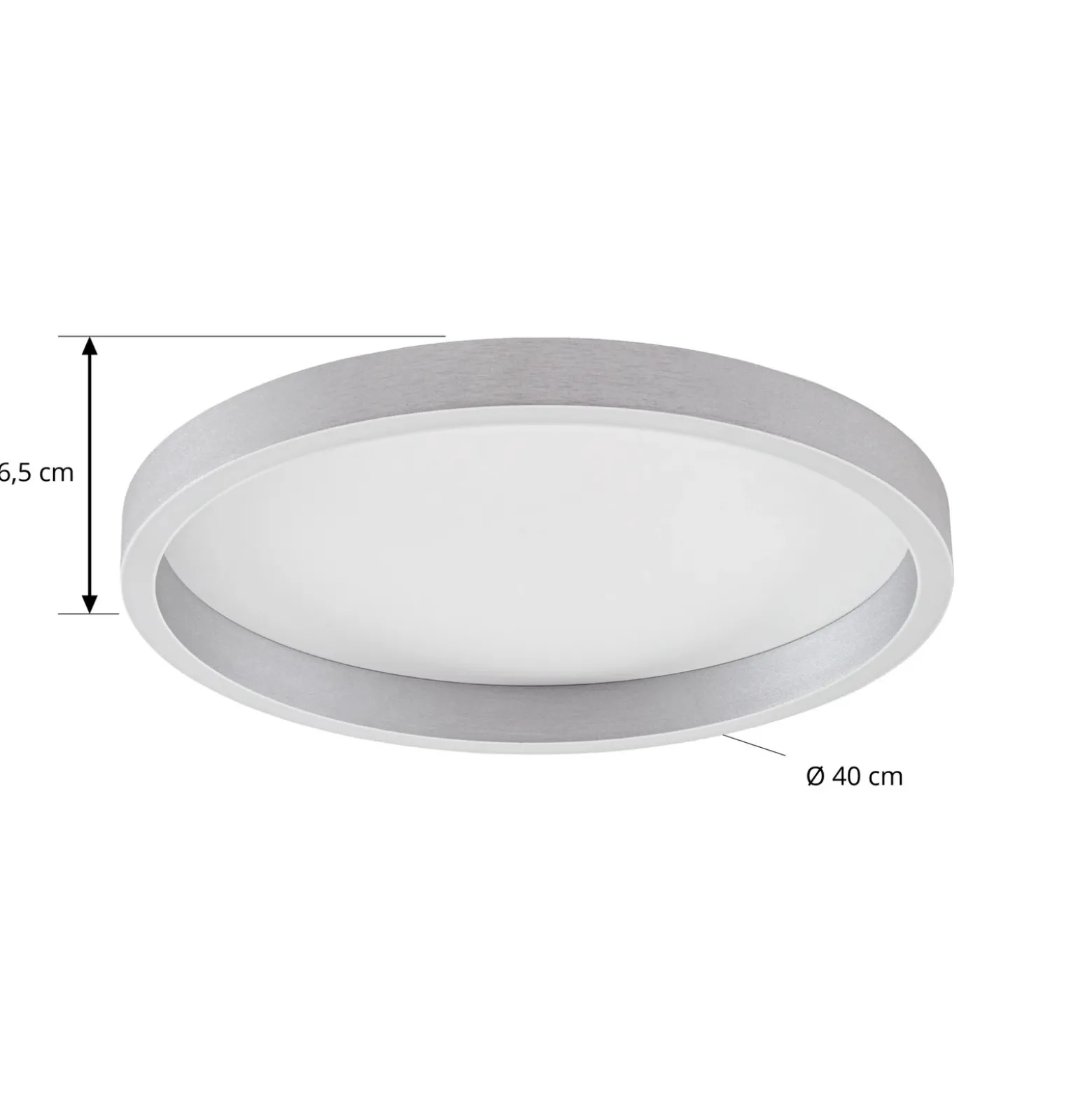 Plafón LED Lucande Rotundo, Ø 40 cm, aluminio, atenuable