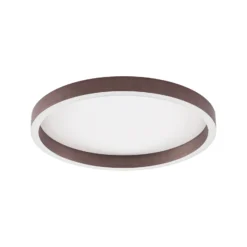 Plafón LED Lucande Rotundo, Ø 40 cm, marrón, atenuable
