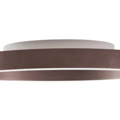 Plafón LED Lucande Rotundo, Ø 40 cm, marrón, atenuable