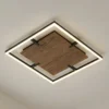Plafón LED Lucande Vectra, 50 x 50 cm, madera, atenuable