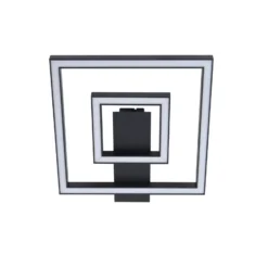 Plafón LED Madamo de Lindby, negro, 30 cm, 3000 K, aluminio
