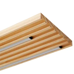 Plafón LED Madero de Lindby, madera de pino, 90 cm x 20 cm