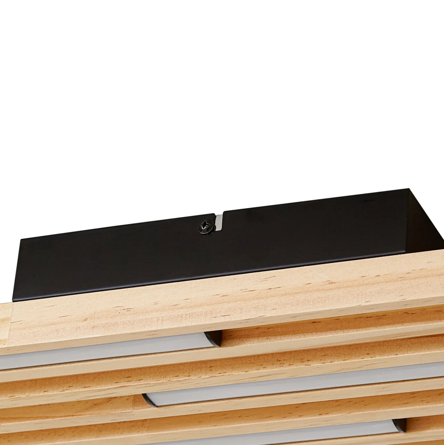Plafón LED Madero de Lindby, madera de pino, 90 cm x 20 cm