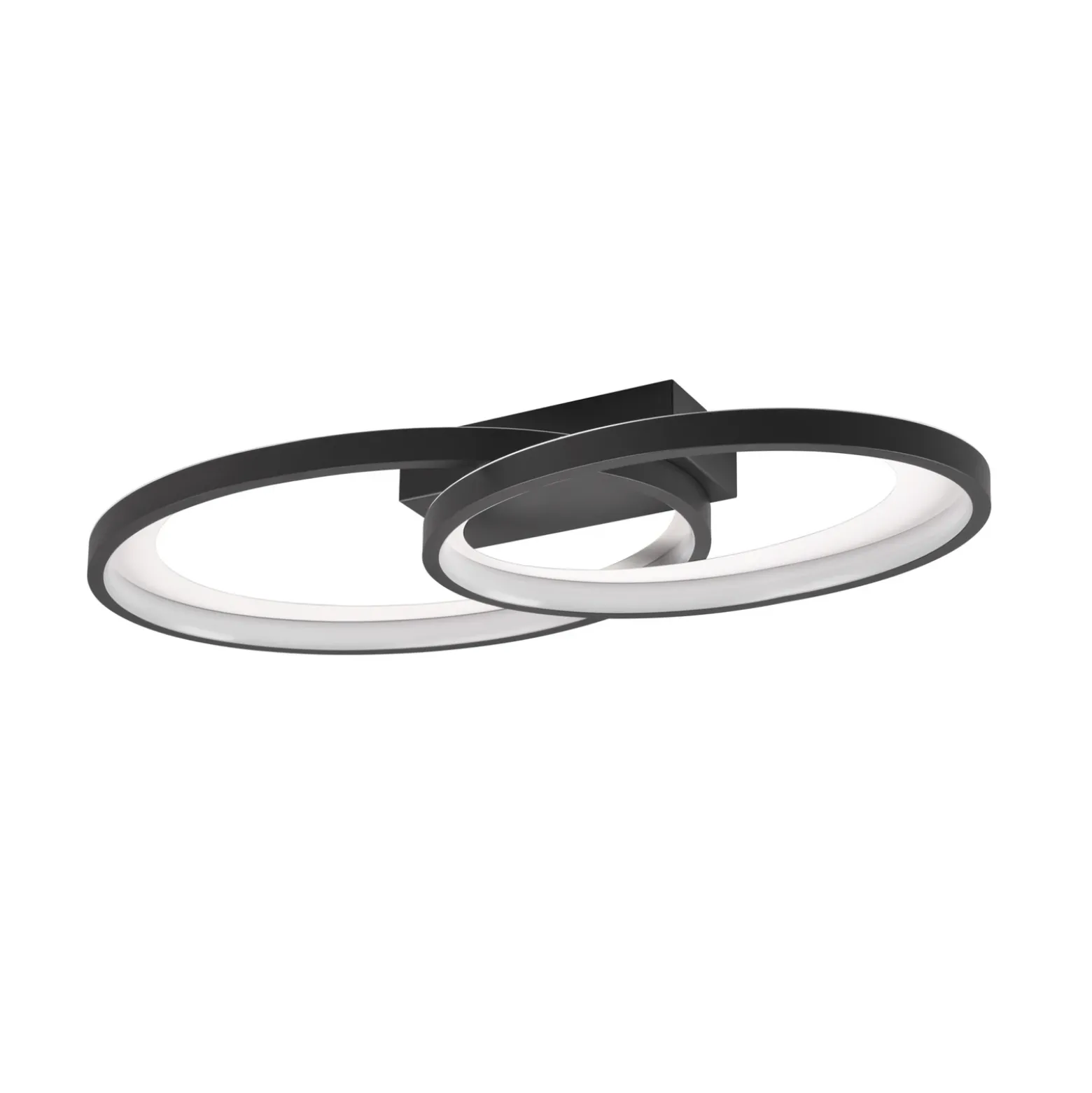 Plafón LED Malaga con 2 anillos, negro