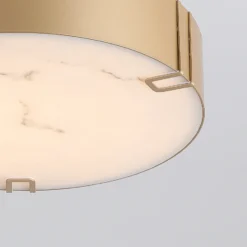 Plafón LED Marmo, color dorado, metal, IP44, 3.000 K