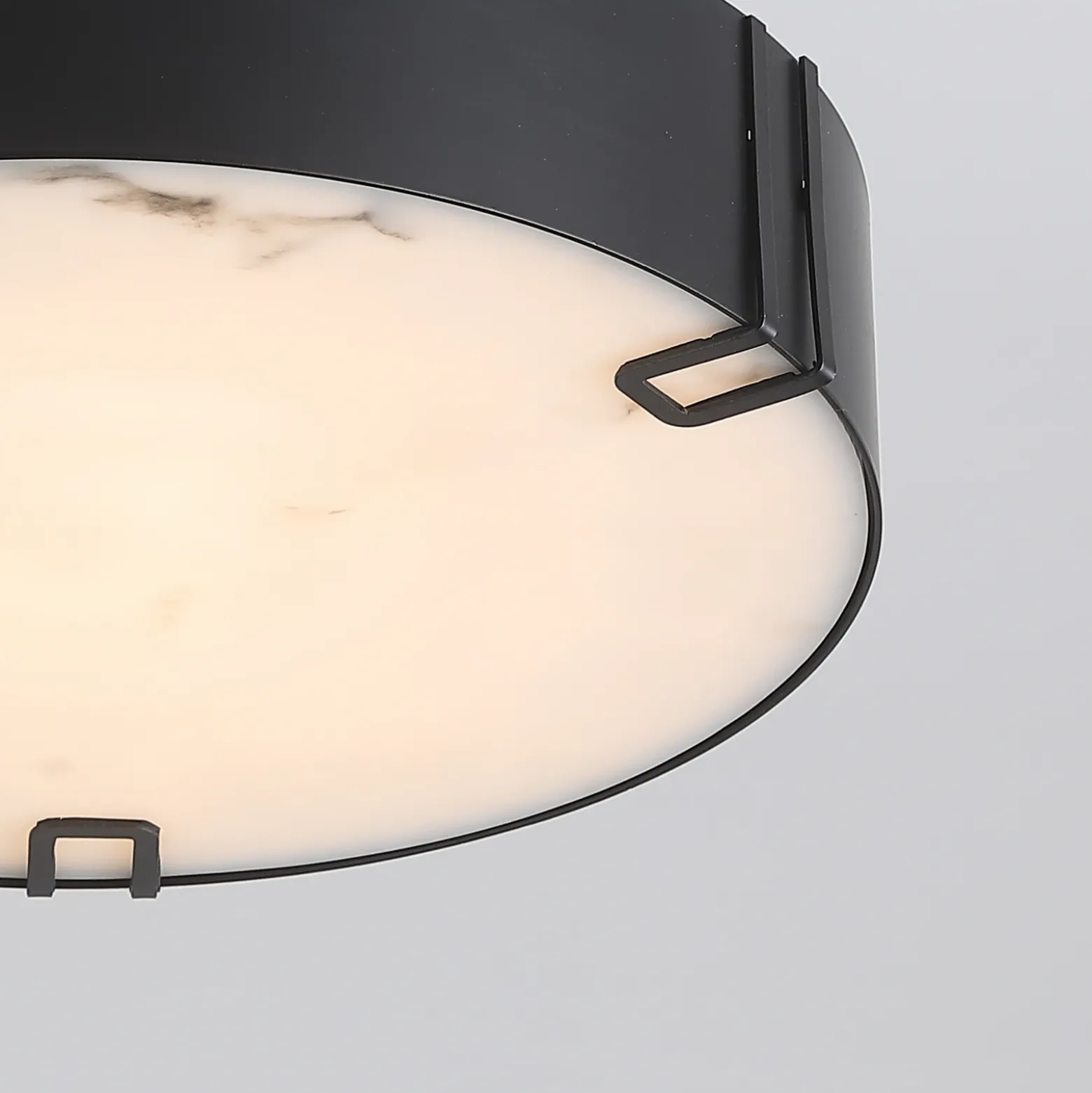 Plafón LED Marmo, negro, metal, IP44, 3.000 K
