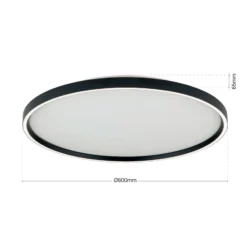 Plafón LED Masca, negro, Ø 60 cm, CCT, metal, atenuable