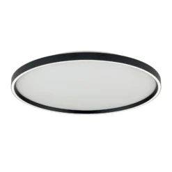 Plafón LED Masca, negro, Ø 60 cm, CCT, metal, atenuable
