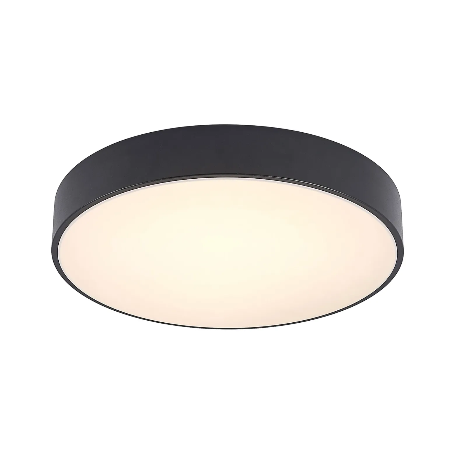 Plafón LED Milada de Lindby, negra, CCT, control remoto