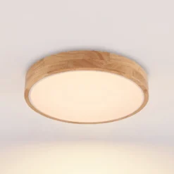 Plafón LED Milada de Lindby, roble, CCT, control remoto