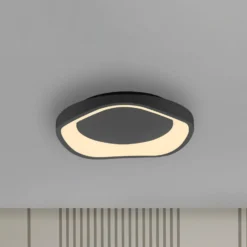 Plafón LED MONTA, negro, Ø 40 cm, metal, Switchdim