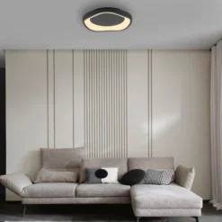 Plafón LED MONTA, negro, Ø 40 cm, metal, Switchdim