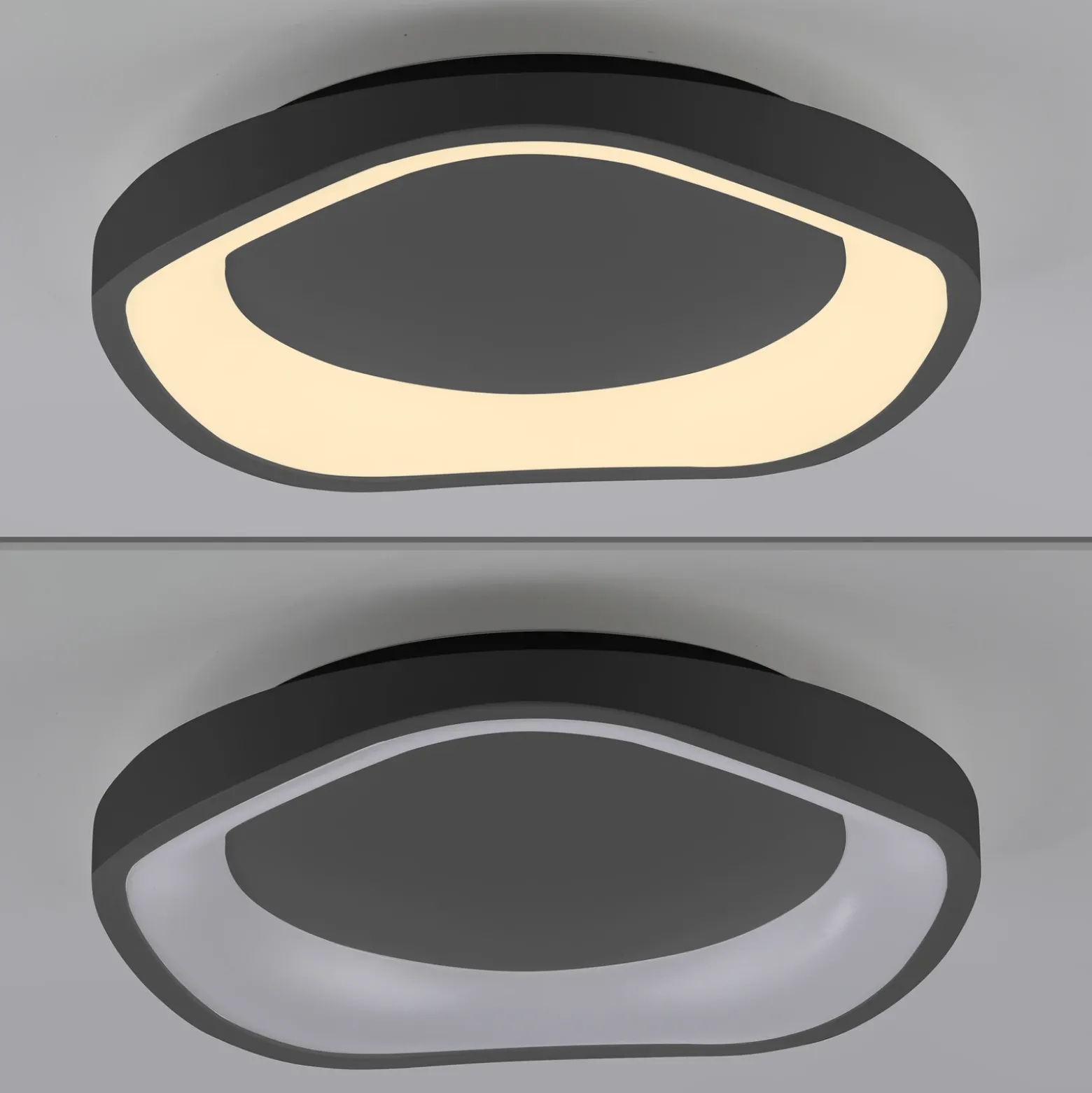 Plafón LED MONTA, negro, Ø 40 cm, metal, Switchdim