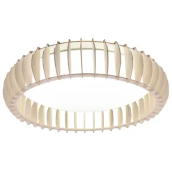 Plafón LED Monte, CCT, Ø 60 cm, madera clara