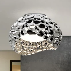Plafón LED Narisa, Ø 46 cm, cromo