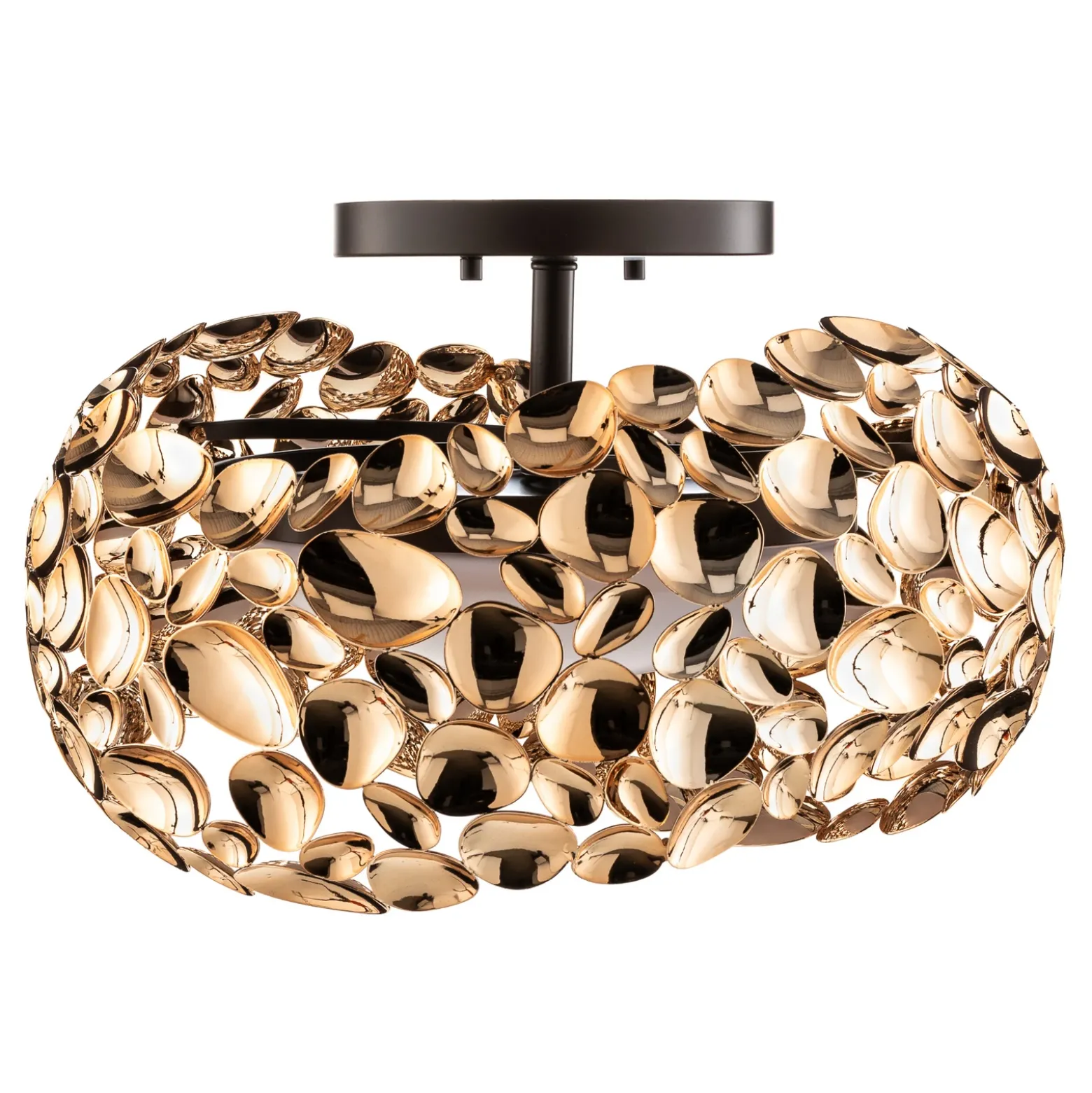 Plafón LED Narisa, Ø 46 cm, oro rosa