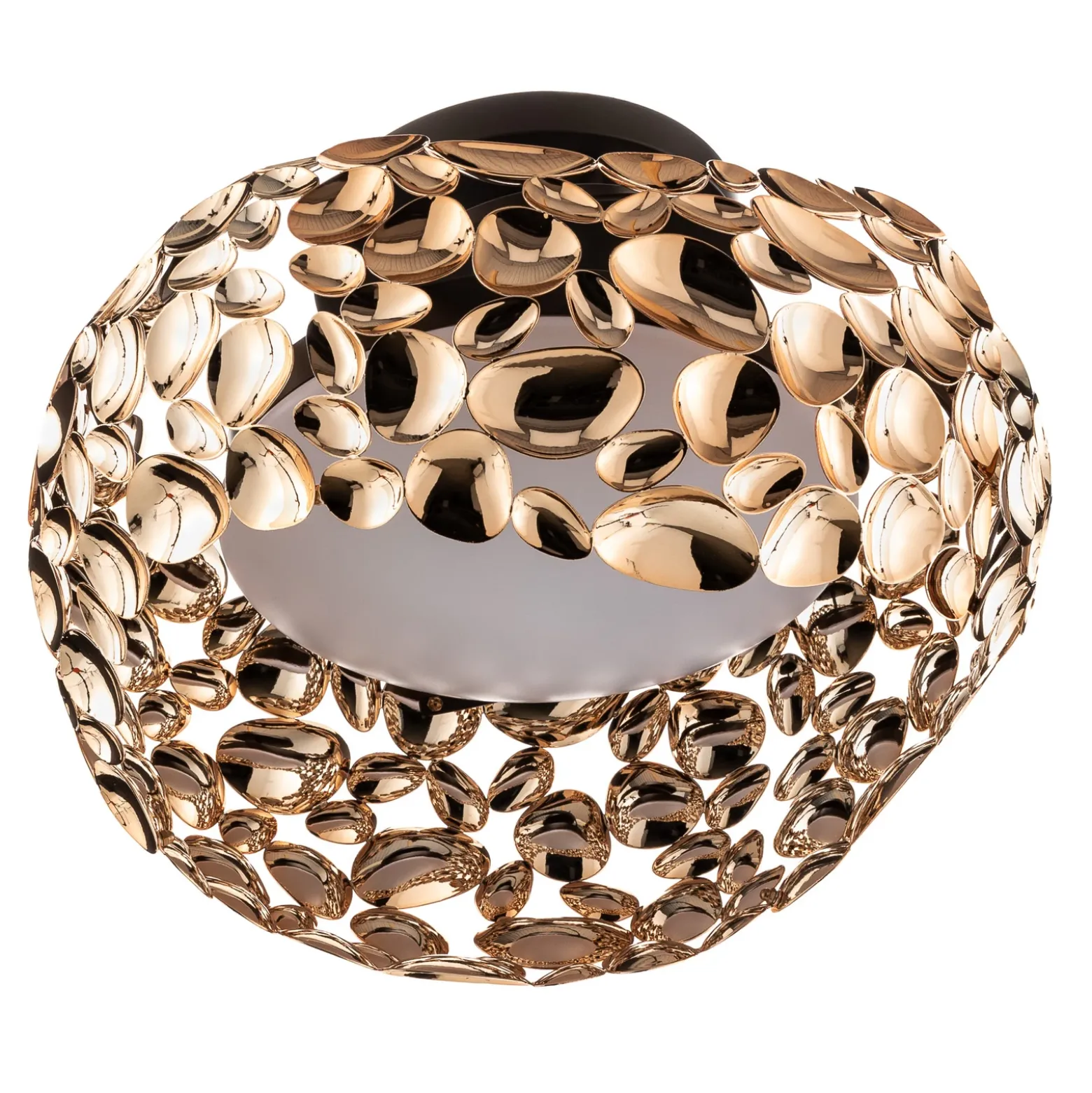 Plafón LED Narisa, Ø 46 cm, oro rosa