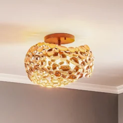 Plafón LED Narisa, Ø 46 cm, oro rosa
