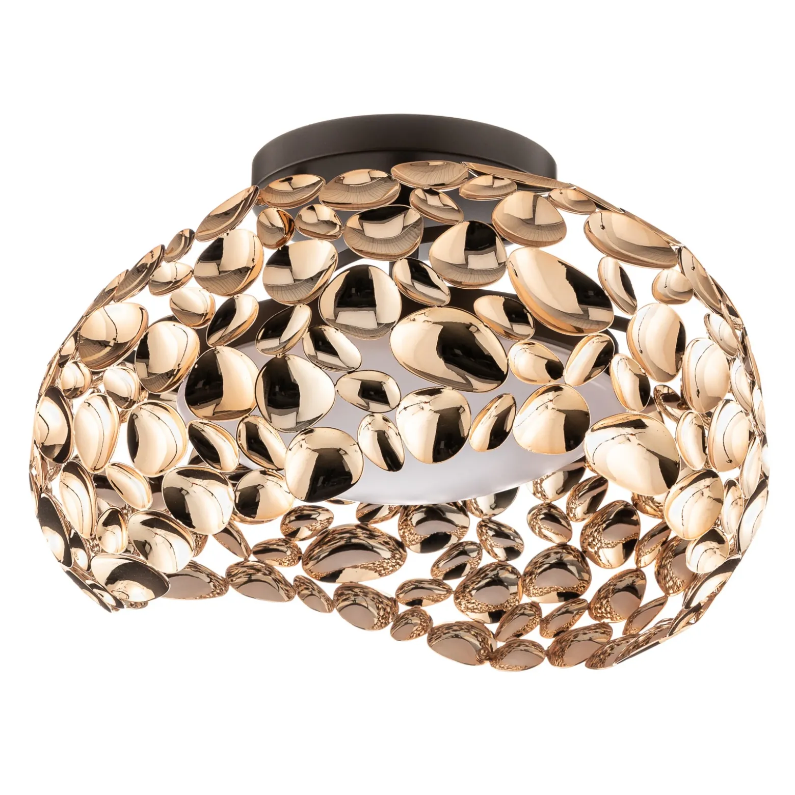 Plafón LED Narisa, Ø 46 cm, oro rosa