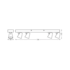 Plafón LED NEPTUNE de OSRAM, CLICK-SELECT, 4 focos, blanco