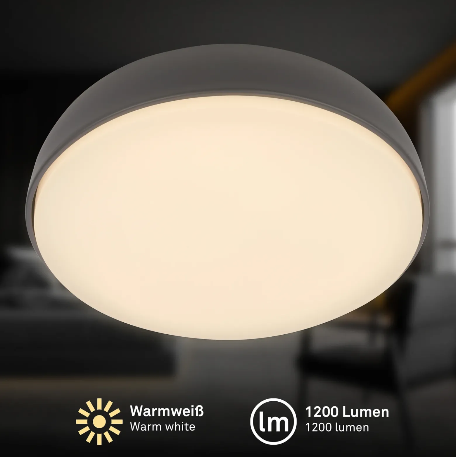 Plafón LED Nikan, antracita, Ø 28,5 cm, 3000 K