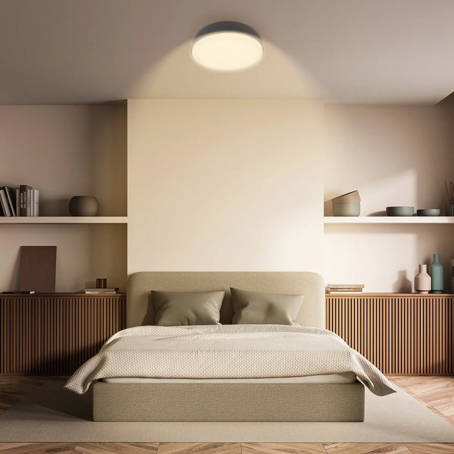 Plafón LED Nikan, antracita, Ø 28,5 cm, 3000 K