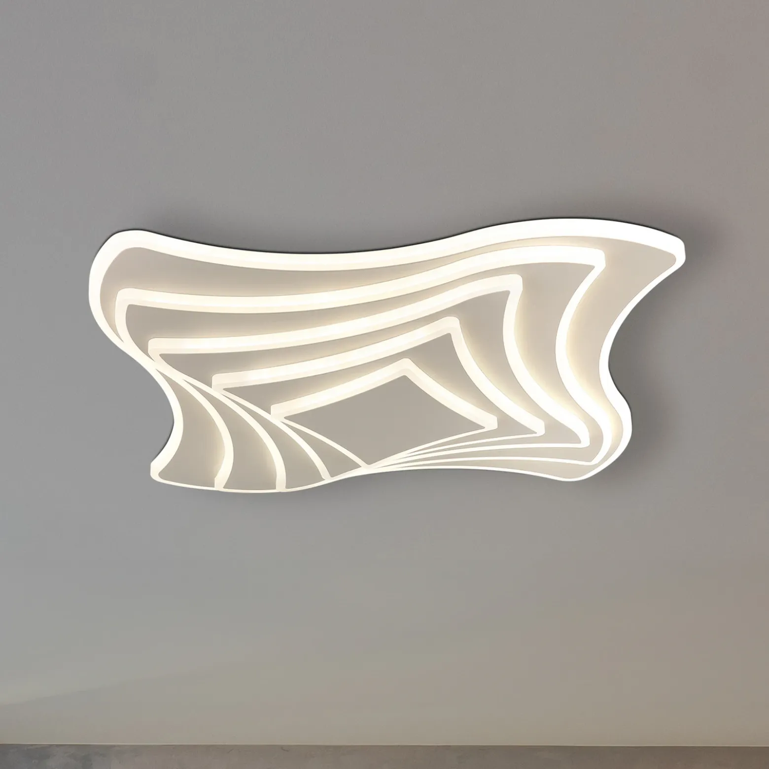 Plafón LED Octavio, color arena, metal, CCT, atenuable