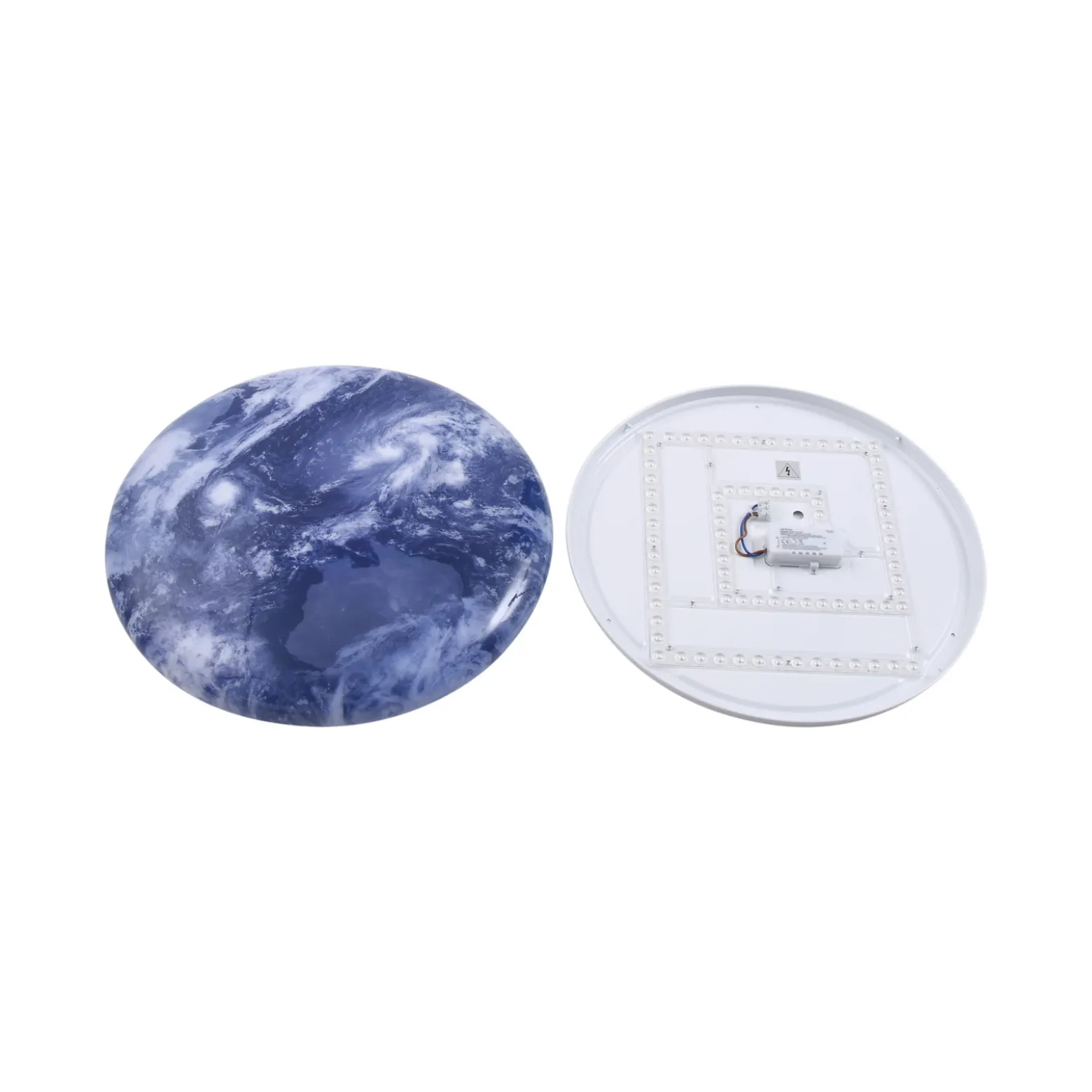 Plafón LED Orbi de Lindby, 48 cm, azul/blanco, plástico