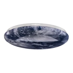 Plafón LED Orbi de Lindby, 38 cm, azul/blanco, plástico