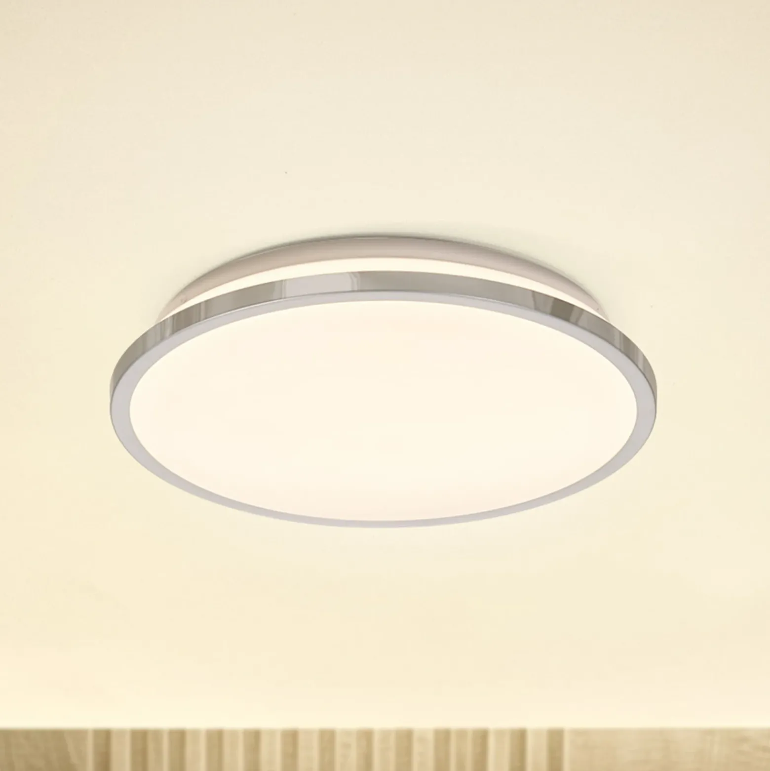 Plafón LED OSRAM BATHROOM, cromada, Ø 30 cm, IP44, CCT