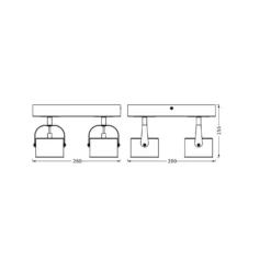 Plafón LED OSRAM Jupiter PLATE, 4 luces, metal plateado