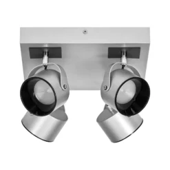 Plafón LED OSRAM Jupiter PLATE, 4 luces, metal plateado