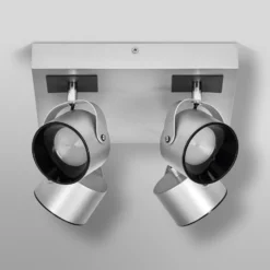 Plafón LED OSRAM Jupiter PLATE, 4 luces, metal plateado