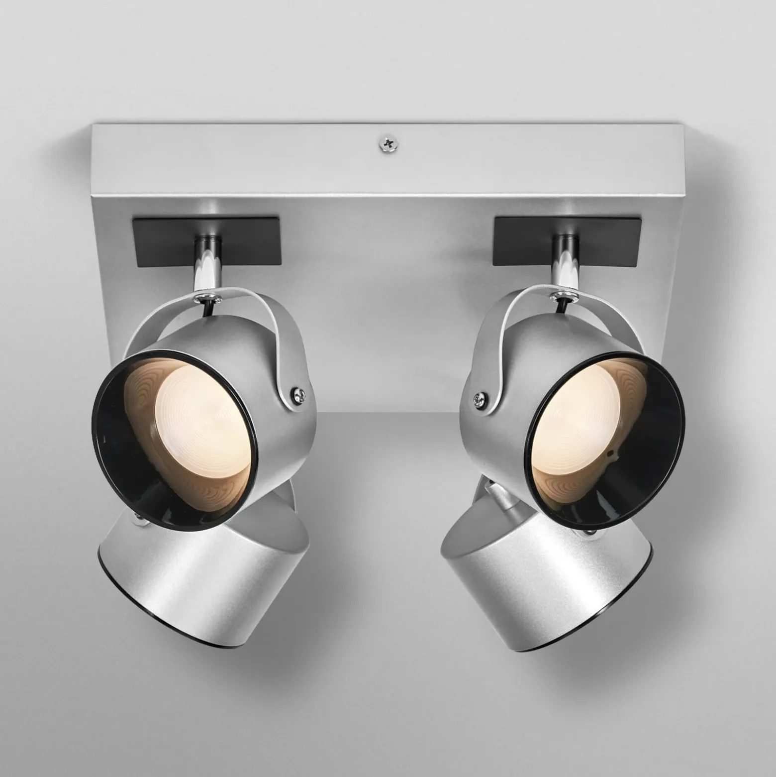 Plafón LED OSRAM Jupiter PLATE, 4 luces, metal plateado