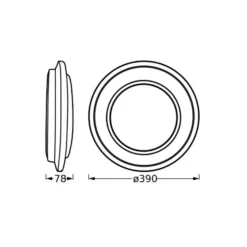 Plafón LED OSRAM ORBIS BERLIN, negro, Ø 39 cm, metal