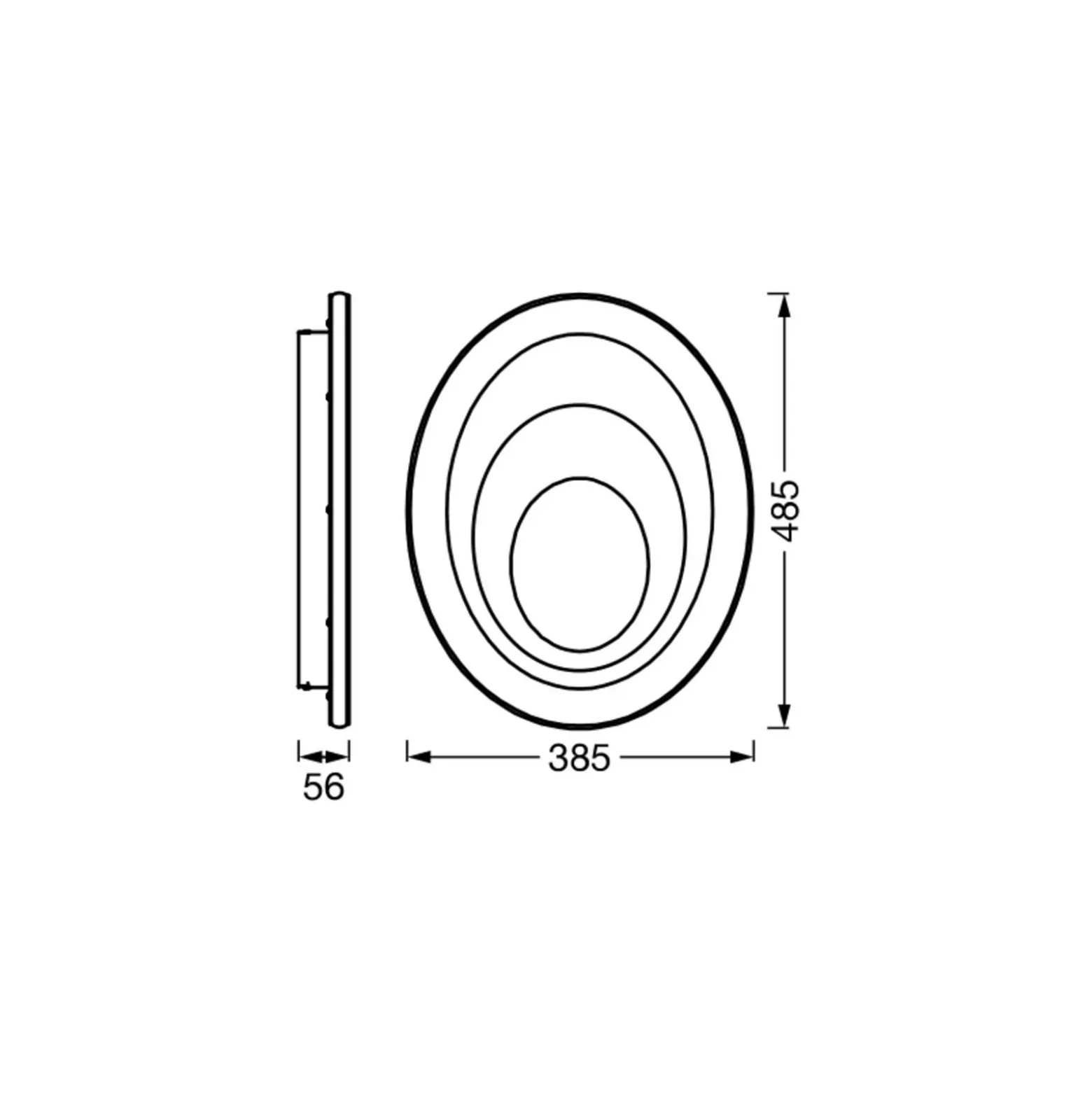 Plafón LED OSRAM ORBIS SPIRAL OVAL, Ø 49 cm, blanca, 37 W