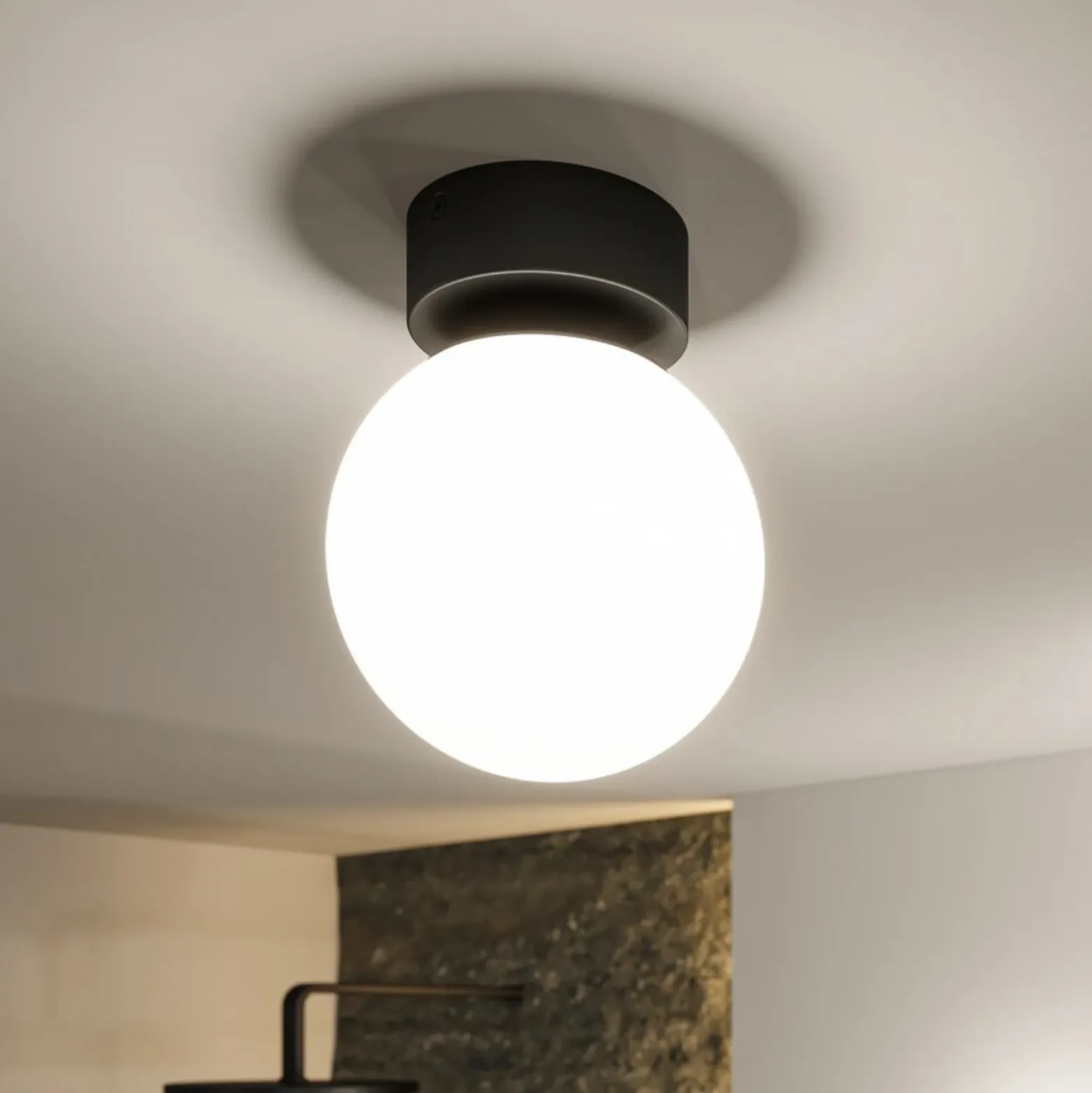 Plafón LED Paulmann Gove, negro, IP44
