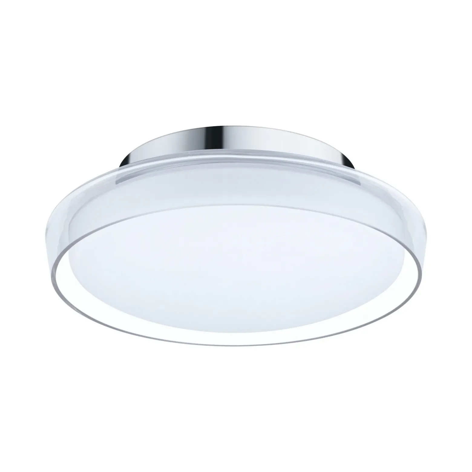 Plafón LED Paulmann Luena, IP44, cromado, Ø 25 cm