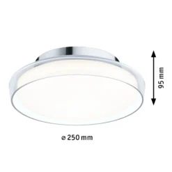 Plafón LED Paulmann Luena, IP44, cromado, Ø 25 cm