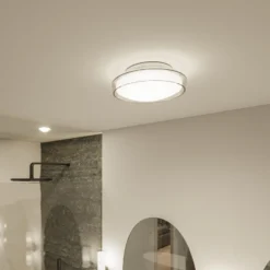 Plafón LED Paulmann Luena, IP44, cromado, Ø 25 cm