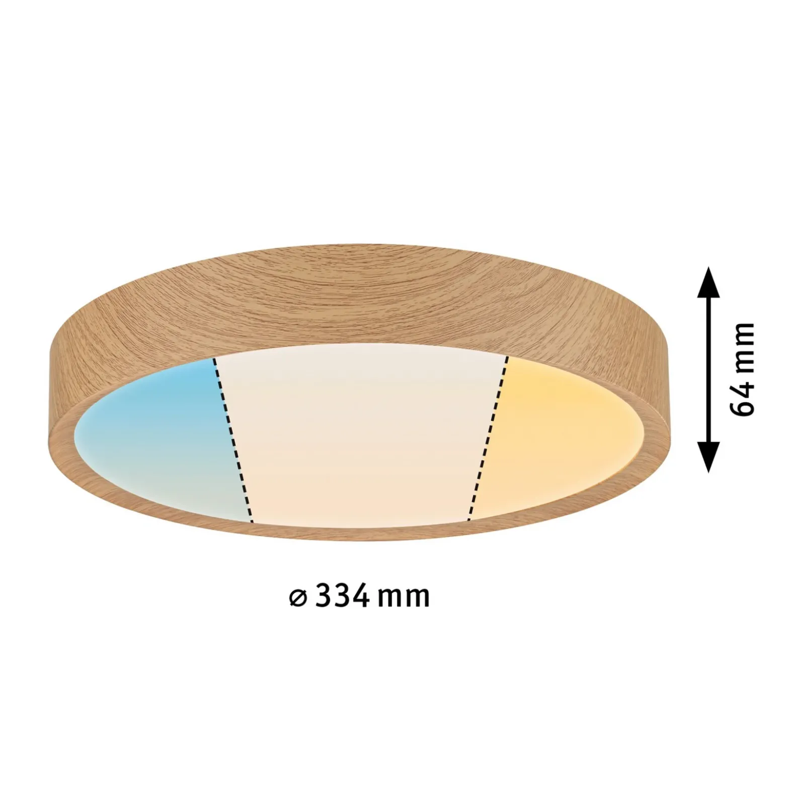 Plafón LED Paulmann Tega IP44 CCT madera