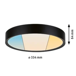 Plafón LED Paulmann Tega IP44 CCT negro