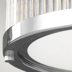 Plafón LED Paulson IP44 cromo Ø 27,9 cm