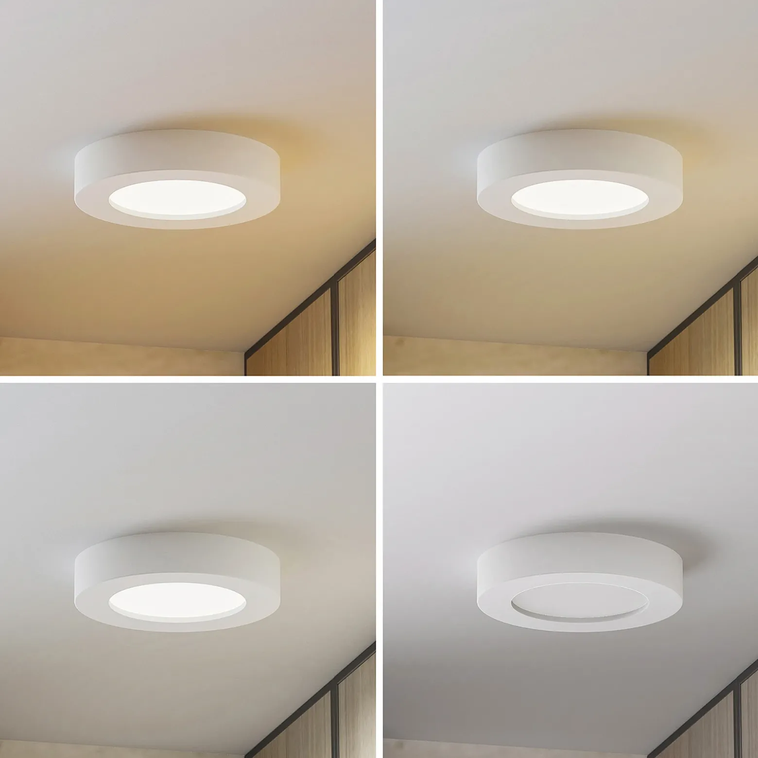 Plafón LED PRIOS Edwina, blanco, 18 cm, CCT, IP44
