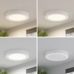 Plafón LED PRIOS Edwina, blanco, 25 cm, CCT, IP44