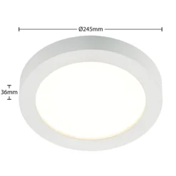 Plafón LED PRIOS Edwina, blanco, 25 cm, CCT, IP44