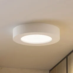 Plafón LED PRIOS Edwina, blanco, 18 cm, CCT, IP44