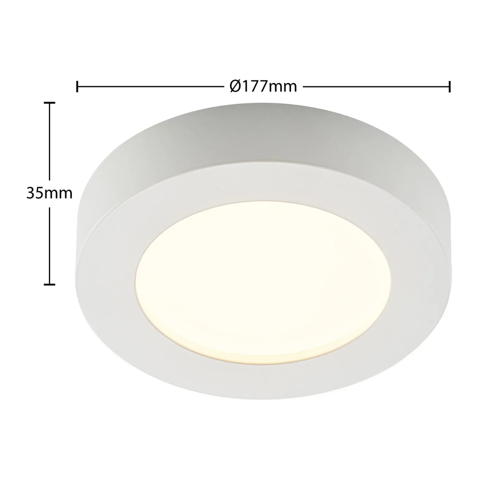 Plafón LED PRIOS Edwina, blanco, 18 cm, CCT, IP44
