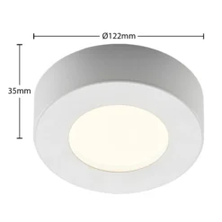 Plafón LED PRIOS Edwina, blanco, 12 cm, CCT, IP44