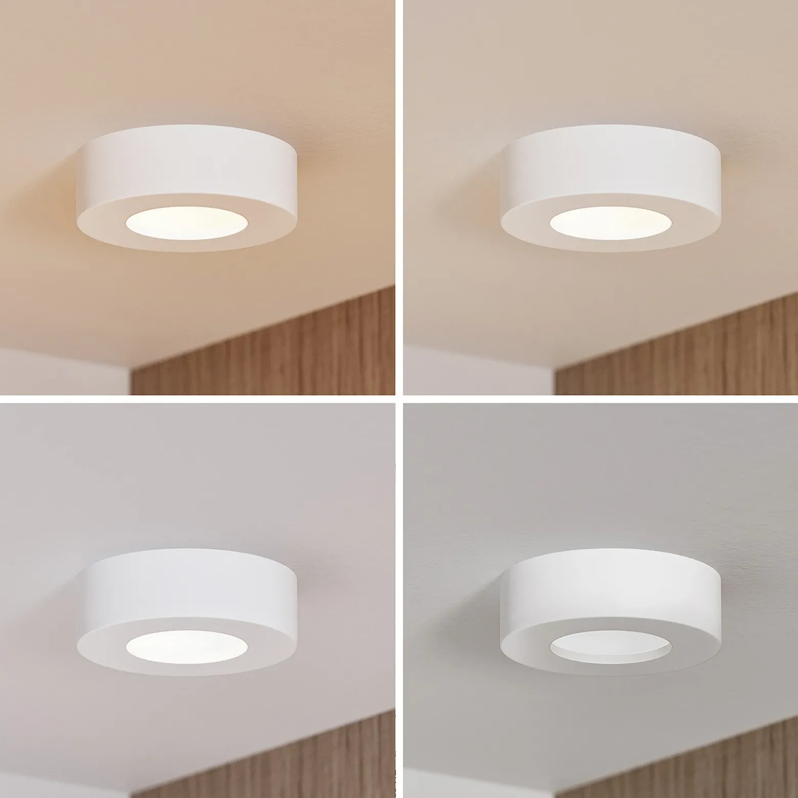 Plafón LED PRIOS Edwina, blanco, 12 cm, CCT, IP44